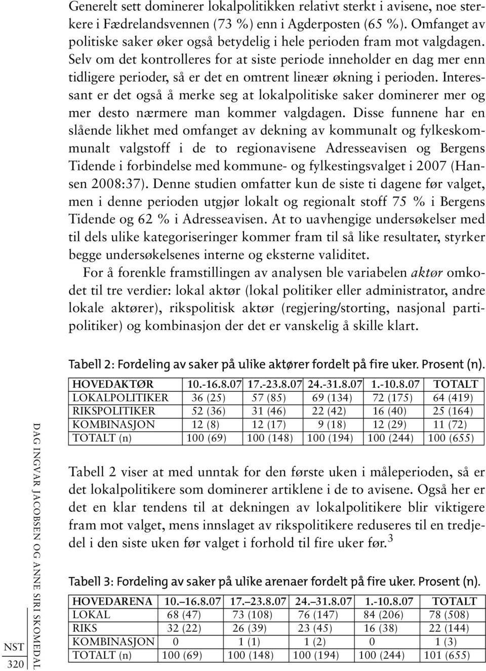 Selv om det kontrolleres for at siste periode inneholder en dag mer enn tidligere perioder, så er det en omtrent lineær økning i perioden.