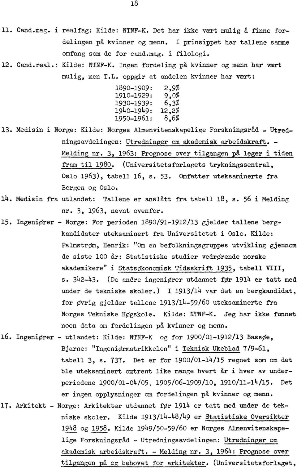 Medisin i Norge: Kilde: Norges Almenvitenskapelige Forskningsråd - Utredningsavdelingen: Utrednin er om akademisk arbeidskraft. - Prqgpose overpå leger i tiden fram til 1980.