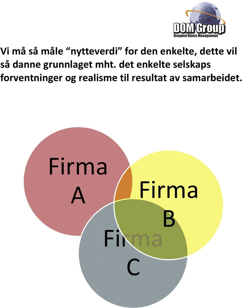 det enkelte selskaps forventninger og