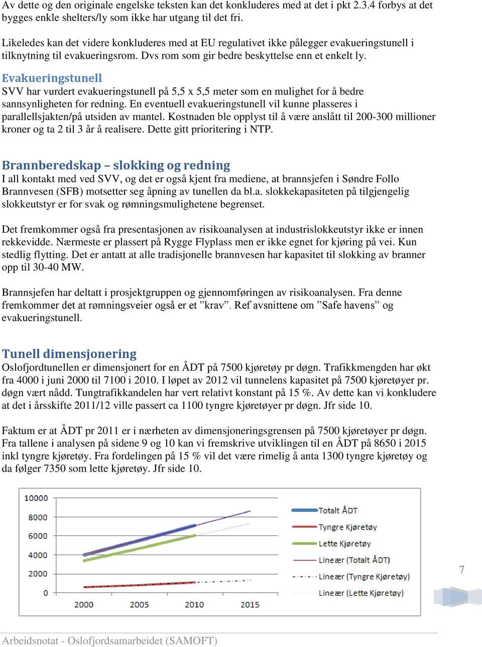 Evakueringstunell SVV har vurdert evakueringstunell på 5,5 x 5,5 meter som en mulighet for å bedre sannsynligheten for redning.