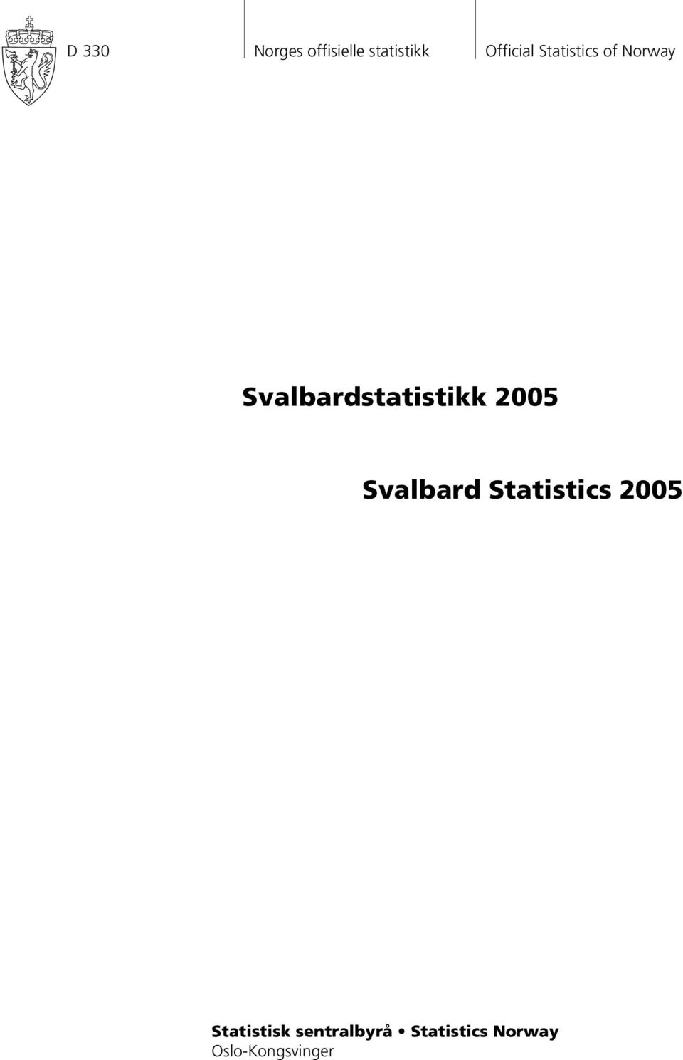 Svalbardstatistikk 2005 Svalbard