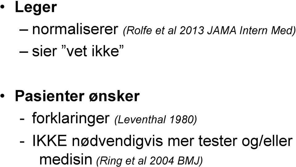 forklaringer (Leventhal 1980) - IKKE