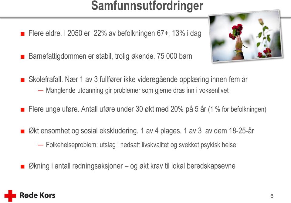 Nær 1 av 3 fullfører ikke videregående opplæring innen fem år Manglende utdanning gir problemer som gjerne dras inn i voksenlivet Flere unge