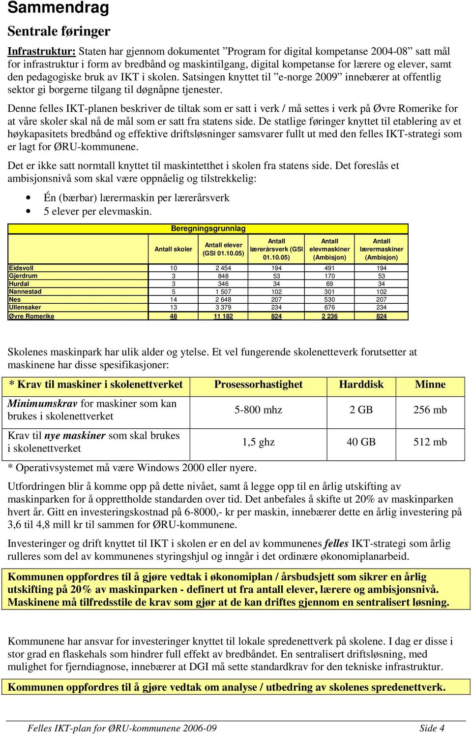 Denne felles IKT-planen beskriver de tiltak som er satt i verk / må settes i verk på Øvre Romerike for at våre skoler skal nå de mål som er satt fra statens side.