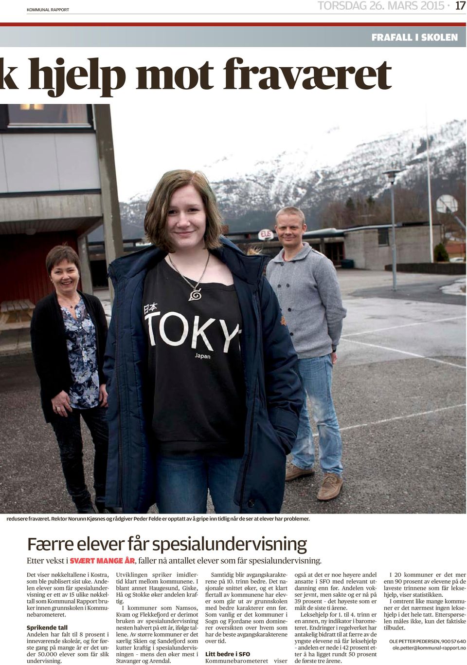 Færre elever får spesialundervisning Etter vekst i SVÆRT MANGE ÅR, faller nå antallet elever som får spesialundervisning. Det viser nøkkeltallene i Kostra, som ble publisert sist uke.