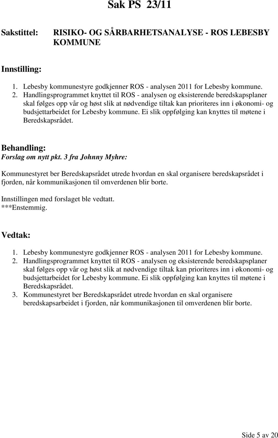 11 for Lebesby kommune. 2.