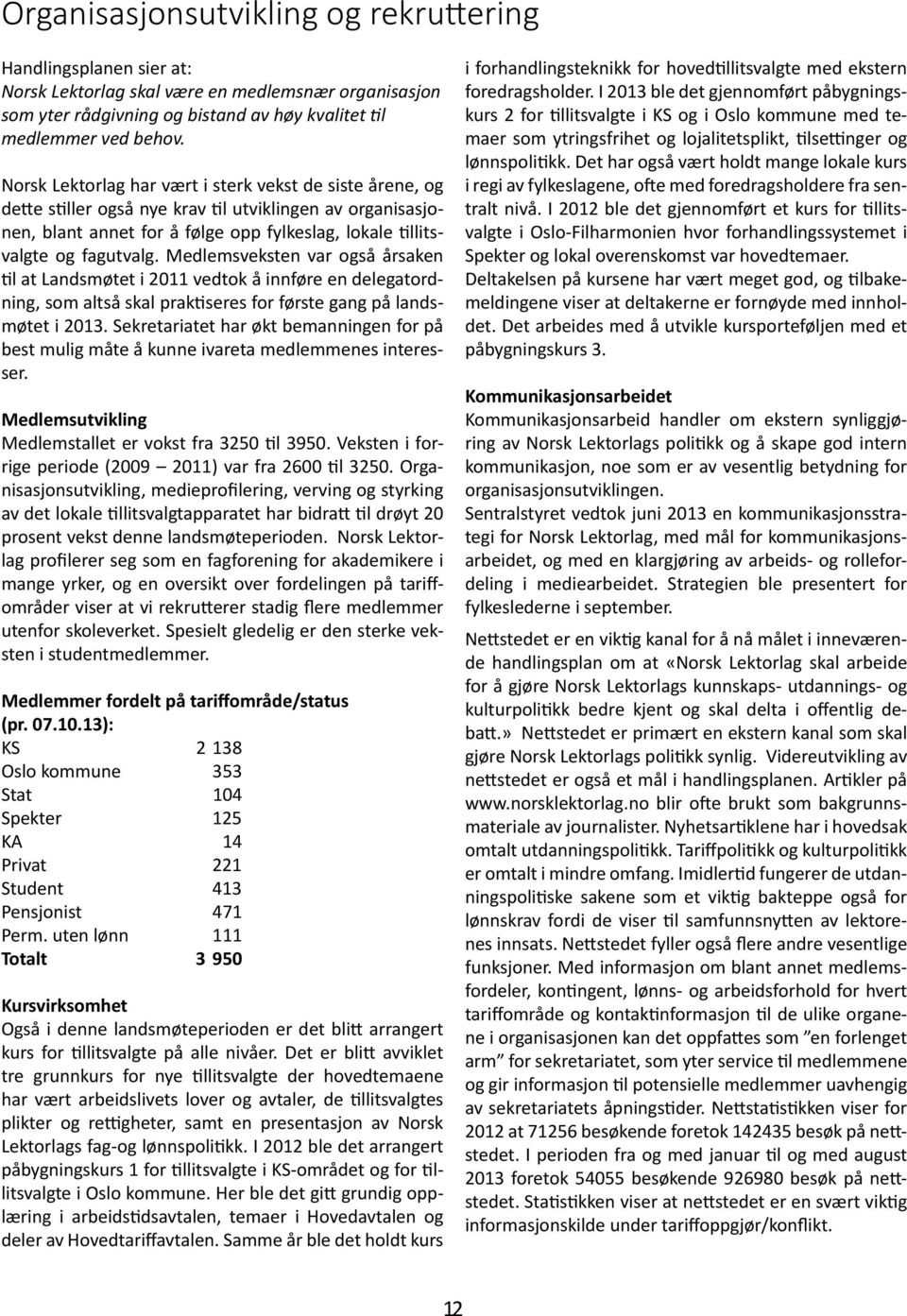 Medlemsveksten var også årsaken til at Landsmøtet i 2011 vedtok å innføre en delegatordning, som altså skal praktiseres for første gang på landsmøtet i 2013.