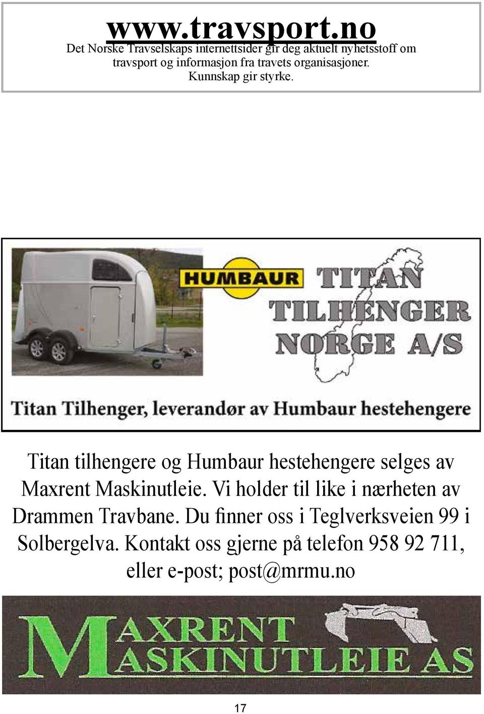 fra travets organisasjoner. Kunnskap gir styrke.