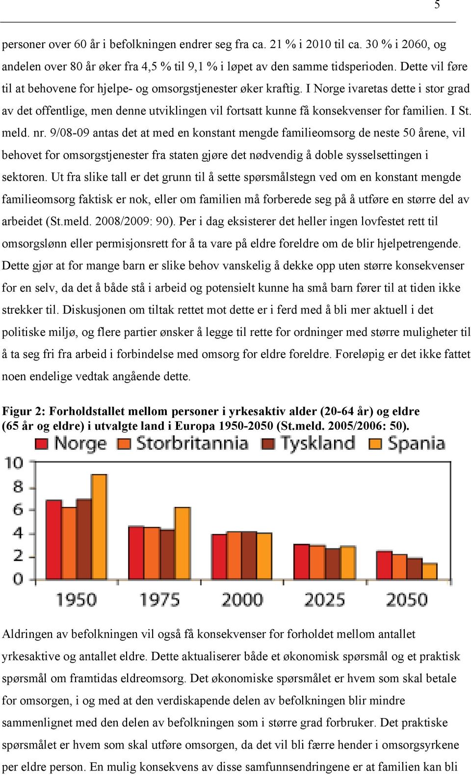 I Norge ivaretas dette i stor grad av det offentlige, men denne utviklingen vil fortsatt kunne få konsekvenser for familien. I St. meld. nr.