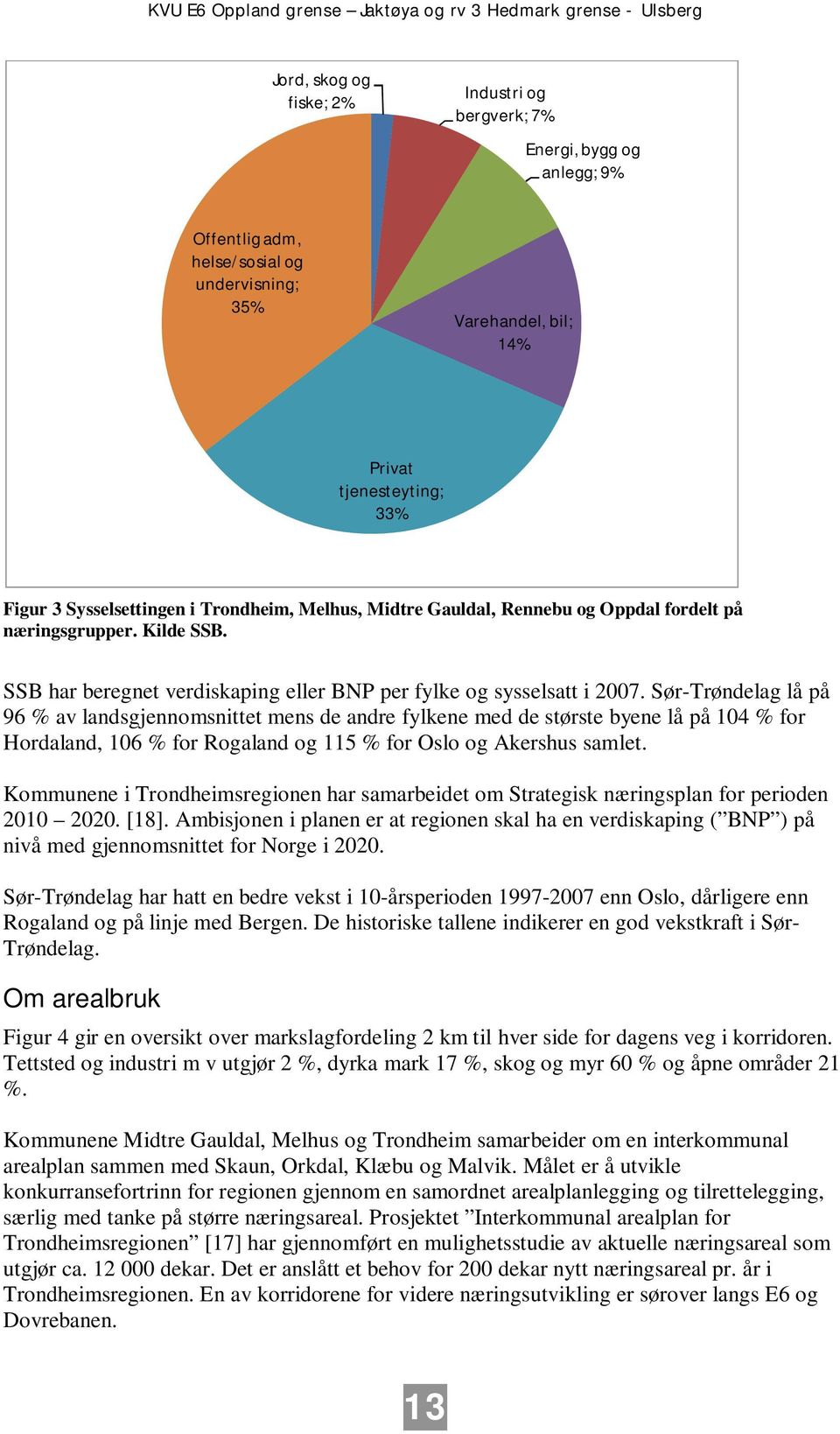 Sør-Trøndelag lå på 96 % av landsgjennomsnittet mens de andre fylkene med de største byene lå på 104 % for Hordaland, 106 % for Rogaland og 115 % for Oslo og Akershus samlet.