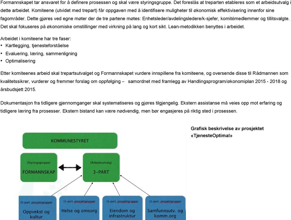 Dette gjøres ved egne møter der de tre partene møtes: Enhetsleder/avdelingsledere/k-sjefer, komitémedlemmer og tillitsvalgte.