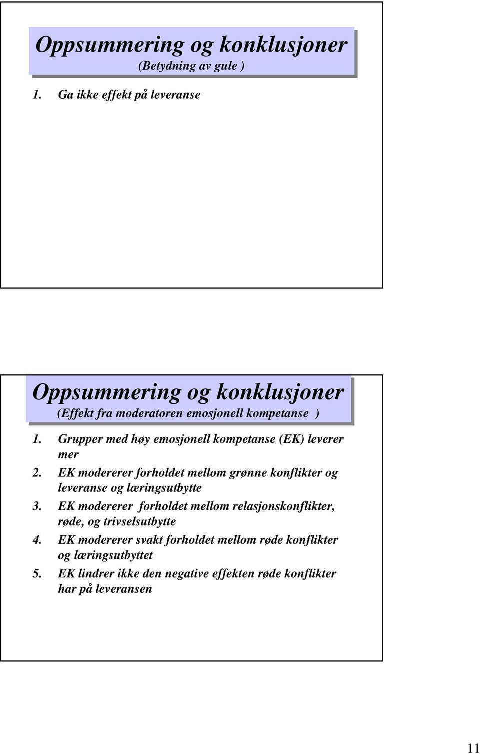 Grupper med høy emosjonell kompetanse (EK) leverer mer 2.