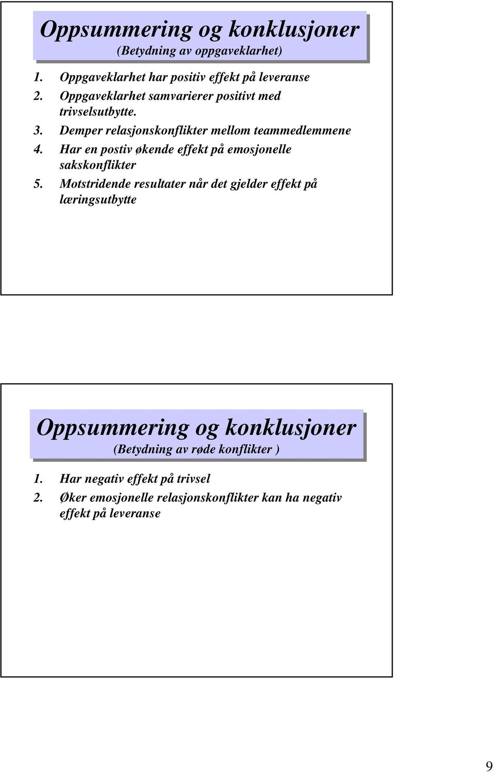 Har en postiv økende effekt på emosjonelle sakskonflikter 5.