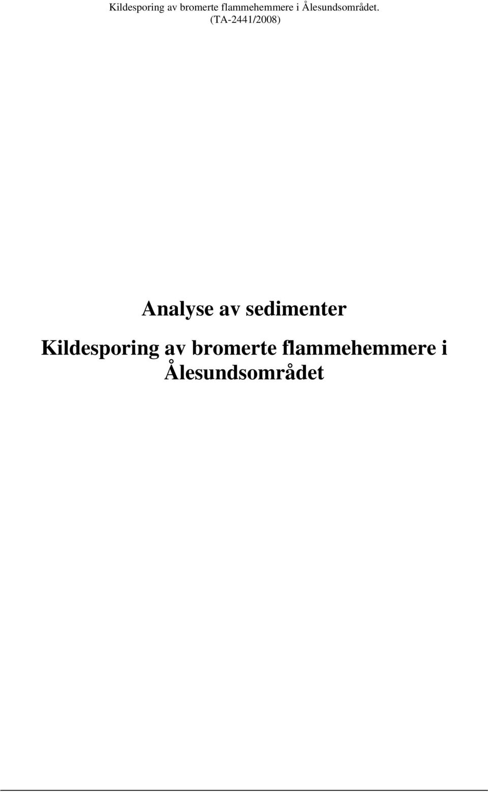 Analyse av sedimenter 