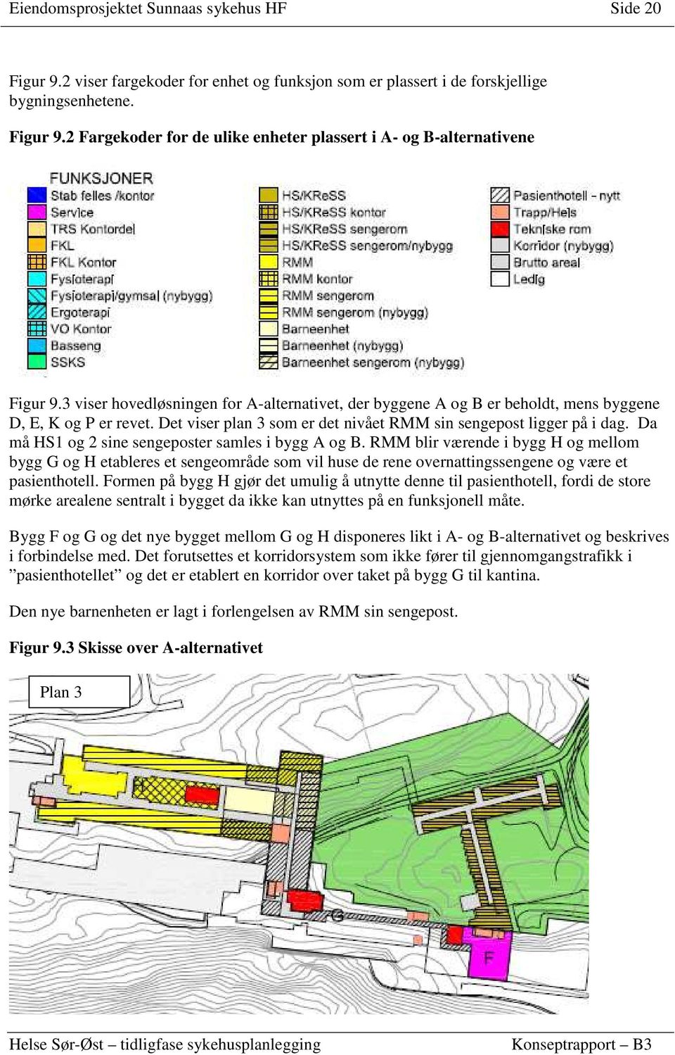 Da må HS1 og 2 sine sengeposter samles i bygg A og B. RMM blir værende i bygg H og mellom bygg G og H etableres et sengeområde som vil huse de rene overnattingssengene og være et pasienthotell.