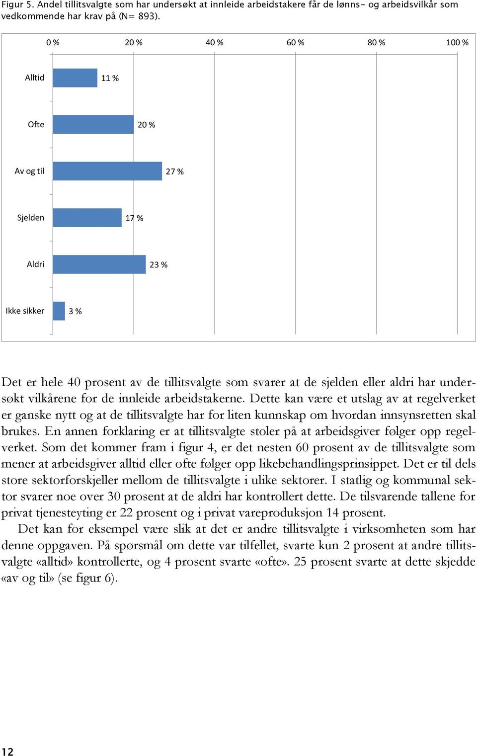 arbeidstakerne. Dette kan være et utslag av at regelverket er ganske nytt og at de tillitsvalgte har for liten kunnskap om hvordan innsynsretten skal brukes.