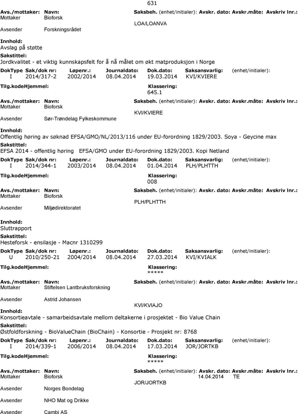 Soya - Geycine max EFSA 2014 - offentlig høring EFSA/GMO under EU-forordning 1829/2003. Kopi Netland I 2014/344-1 2003/2014 08.04.