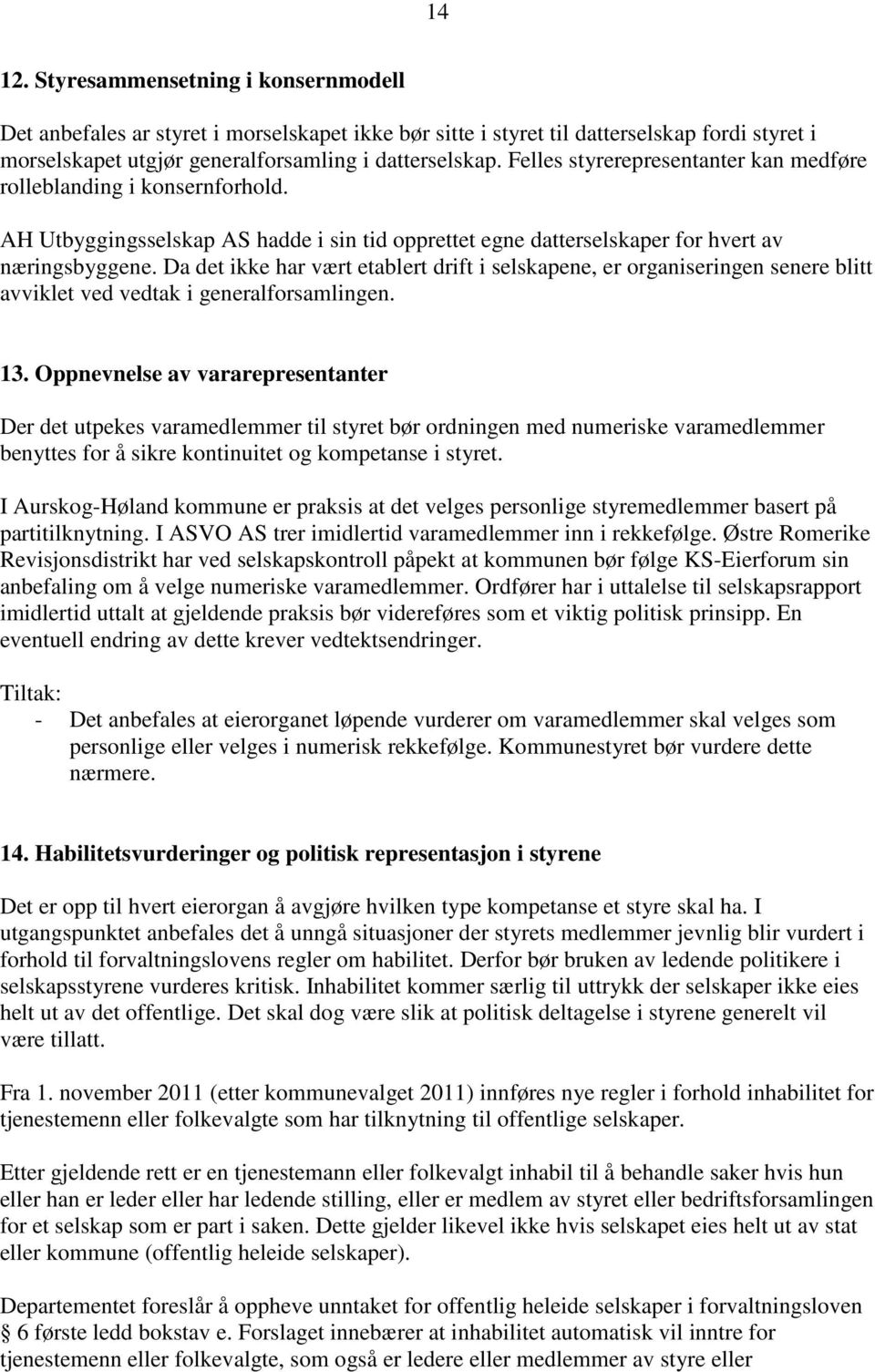 Da det ikke har vært etablert drift i selskapene, er organiseringen senere blitt avviklet ved vedtak i generalforsamlingen. 13.