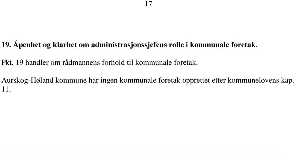 kommunale foretak. Pkt.