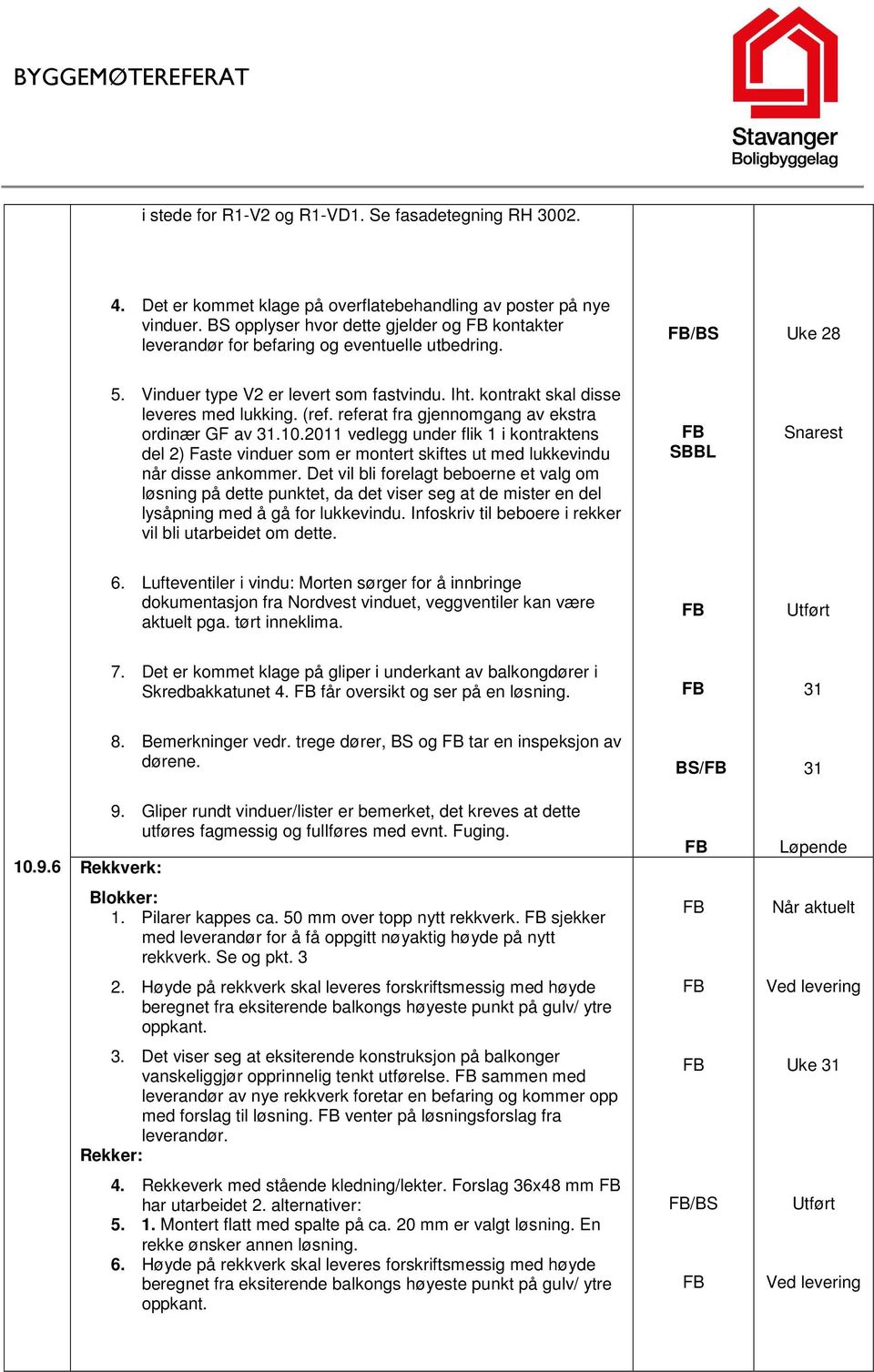 referat fra gjennomgang av ekstra ordinær GF av 31.10.2011 vedlegg under flik 1 i kontraktens del 2) Faste vinduer som er montert skiftes ut med lukkevindu når disse ankommer.