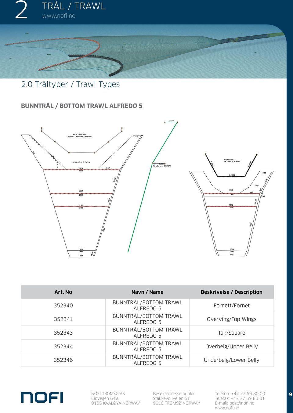 TRAWL ALFREDO 5 BUNN/BOTTOM TRAWL ALFREDO 5 BUNN/BOTTOM TRAWL ALFREDO 5