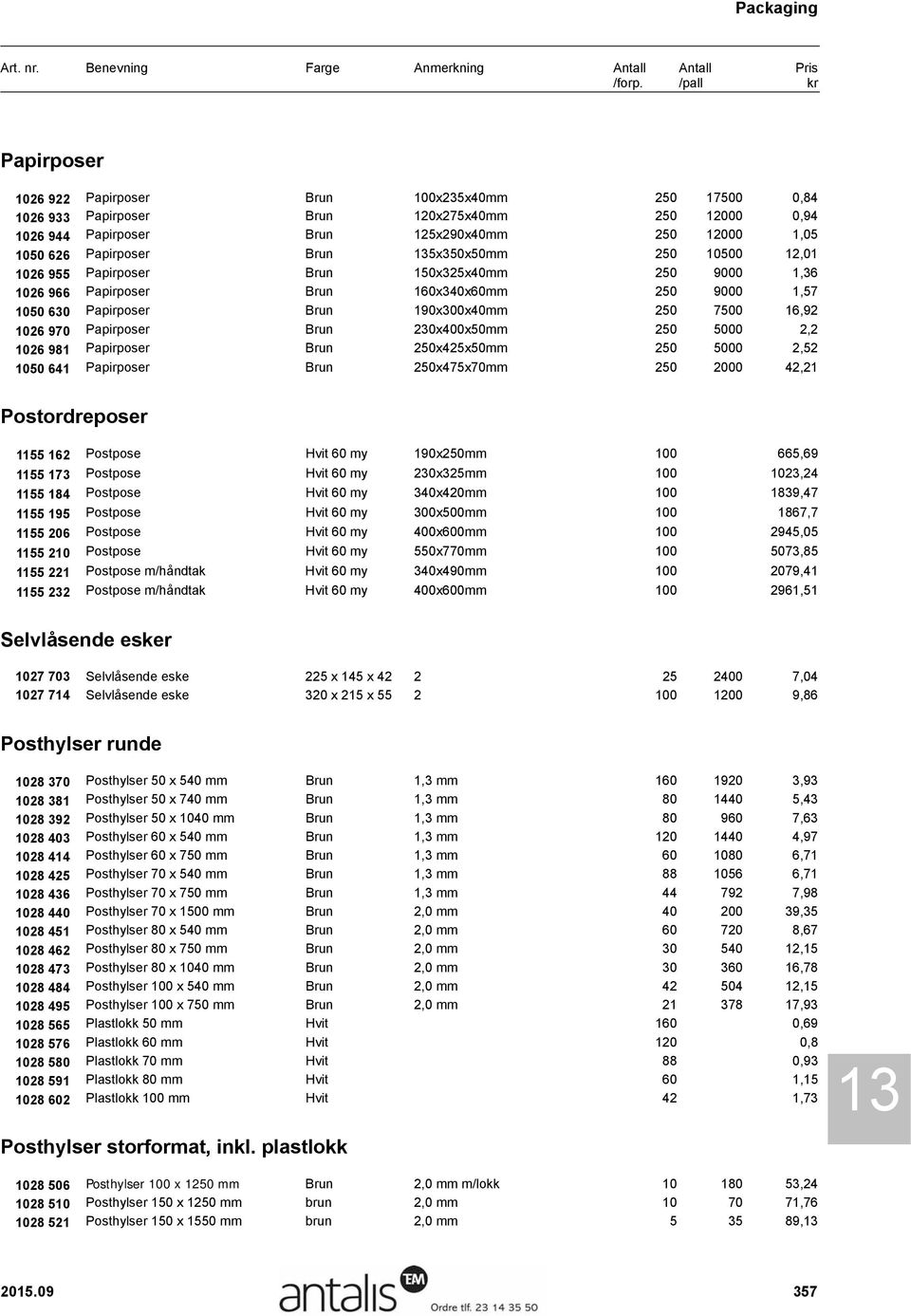 Papirposer Brun 230x400x50mm 250 5000 2,2 1026 981 Papirposer Brun 250x425x50mm 250 5000 2,52 1050 641 Papirposer Brun 250x475x70mm 250 2000 42,21 Postordreposer 1155 162 Postpose Hvit 60 my