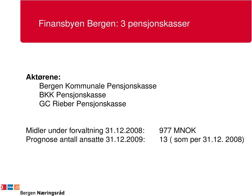 Pensjonskasse Midler under forvaltning 31.12.