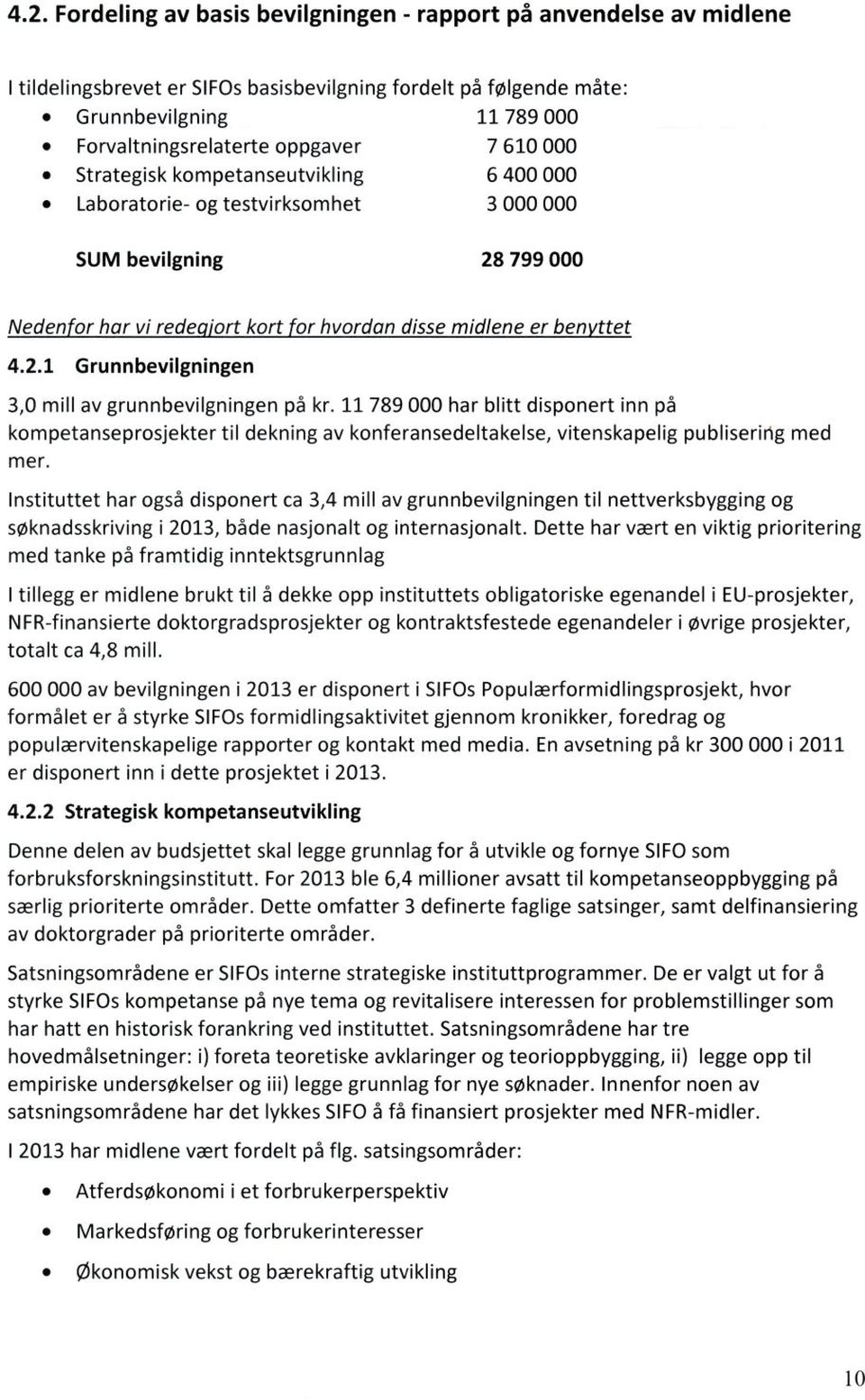 11 789 000 har blitt disponert inn på kompetanseprosjekter til dekning av konferansedeltakelse, vitenskapelig publisering med mer.