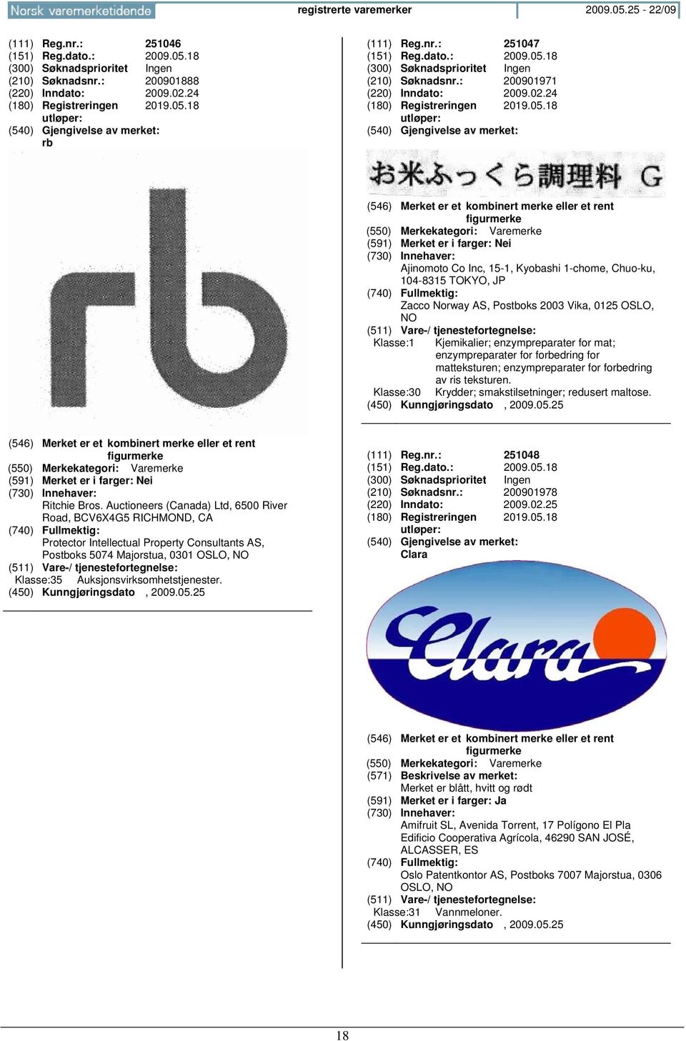 kombinert merke eller et rent figurmerke (550) Merkekategori: Varemerke (591) Merket er i farger: Nei Ajinomoto Co Inc, 15-1, Kyobashi 1-chome, Chuo-ku, 104-8315 TOKYO, JP Zacco Norway AS, Postboks