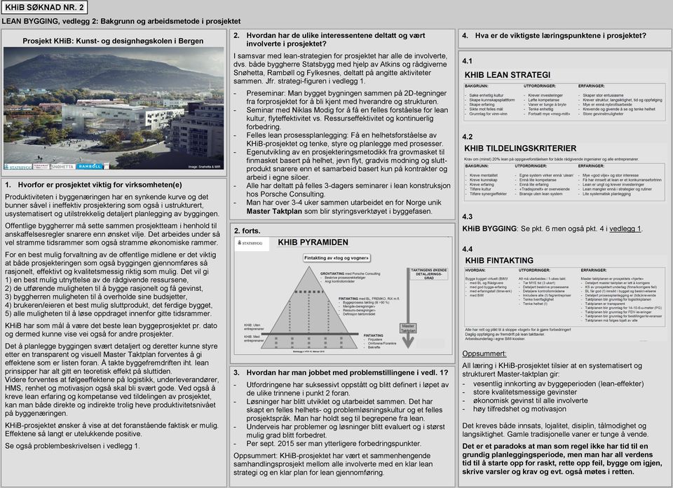 utilstrekkelig detaljert planlegging av byggingen. Offentlige byggherrer må sette sammen prosjektteam i henhold til anskaffelsesregler snarere enn ønsket vilje.