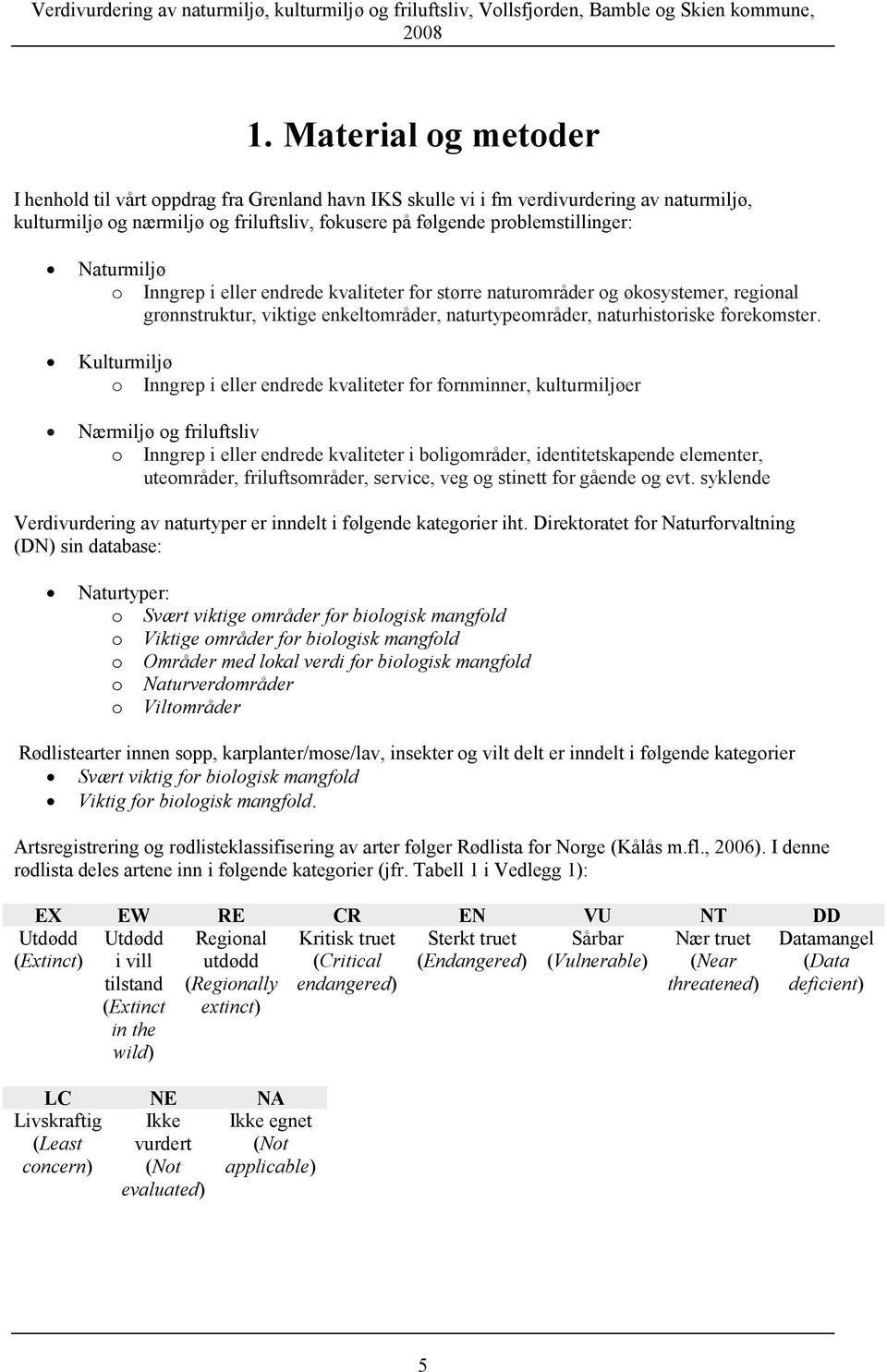 Naturmiljø o Inngrep i eller endrede kvaliteter for større naturområder og økosystemer, regional grønnstruktur, viktige enkeltområder, naturtypeområder, naturhistoriske forekomster.