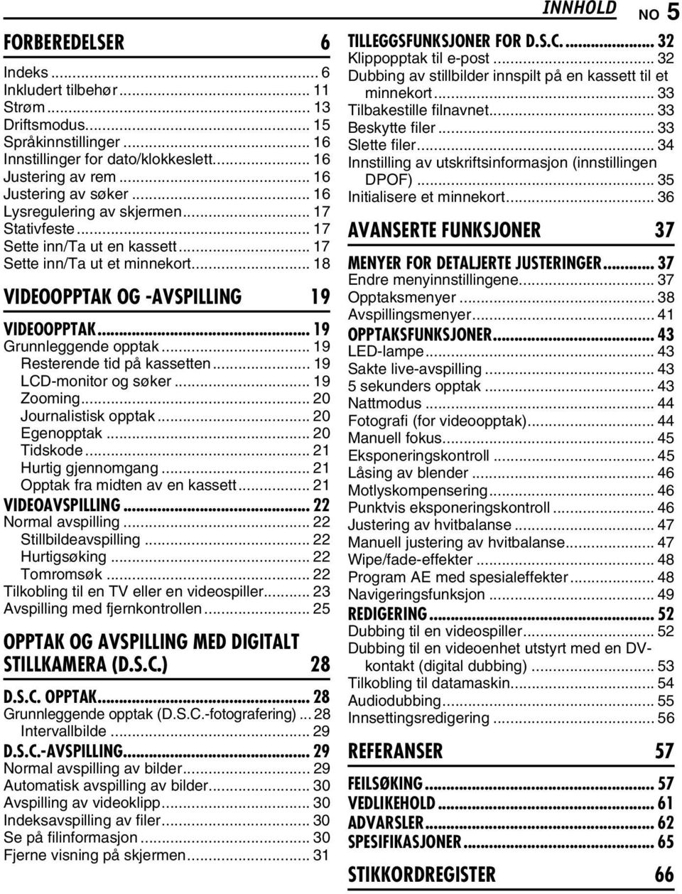 .. 19 Resterende tid på kassetten... 19 LCD-monitor og søker... 19 Zooming... 20 Journalistisk opptak... 20 Egenopptak... 20 Tidskode... 21 Hurtig gjennomgang... 21 Opptak fra midten av en kassett.