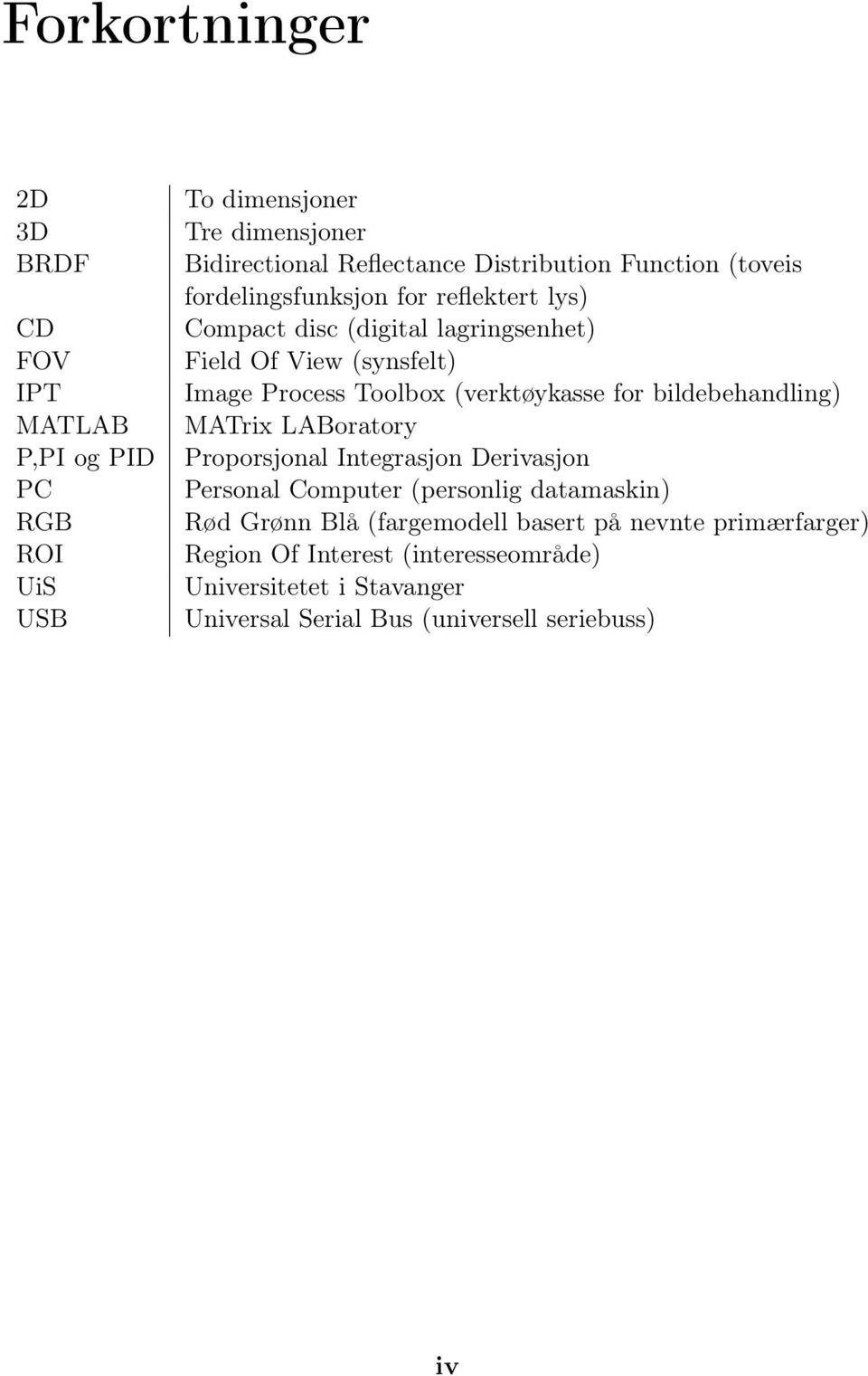 (verktøykasse for bildebehandling) MATrix LABoratory Proporsjonal Integrasjon Derivasjon Personal Computer (personlig datamaskin) Rød Grønn Blå