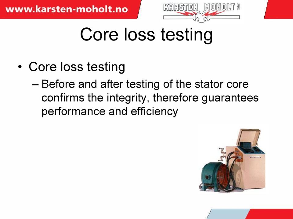 stator core confirms the integrity,