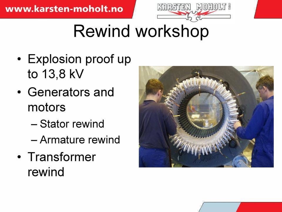 Generators and motors Stator