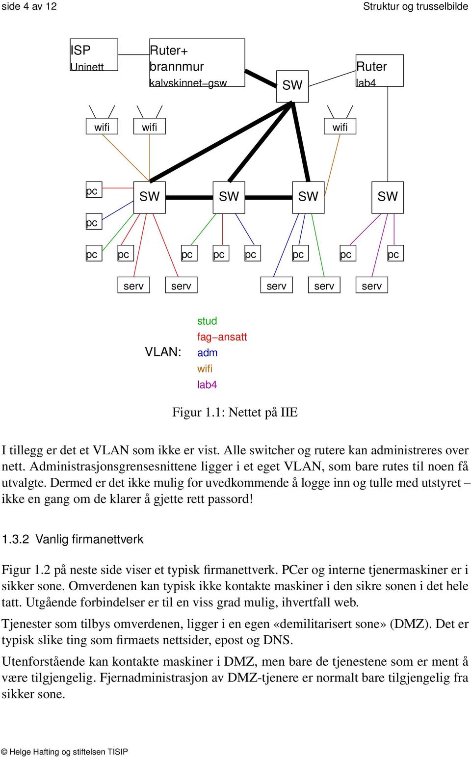 Administrasjonsgrensesnittene ligger i et eget VLAN, som bare rutes til noen få utvalgte.