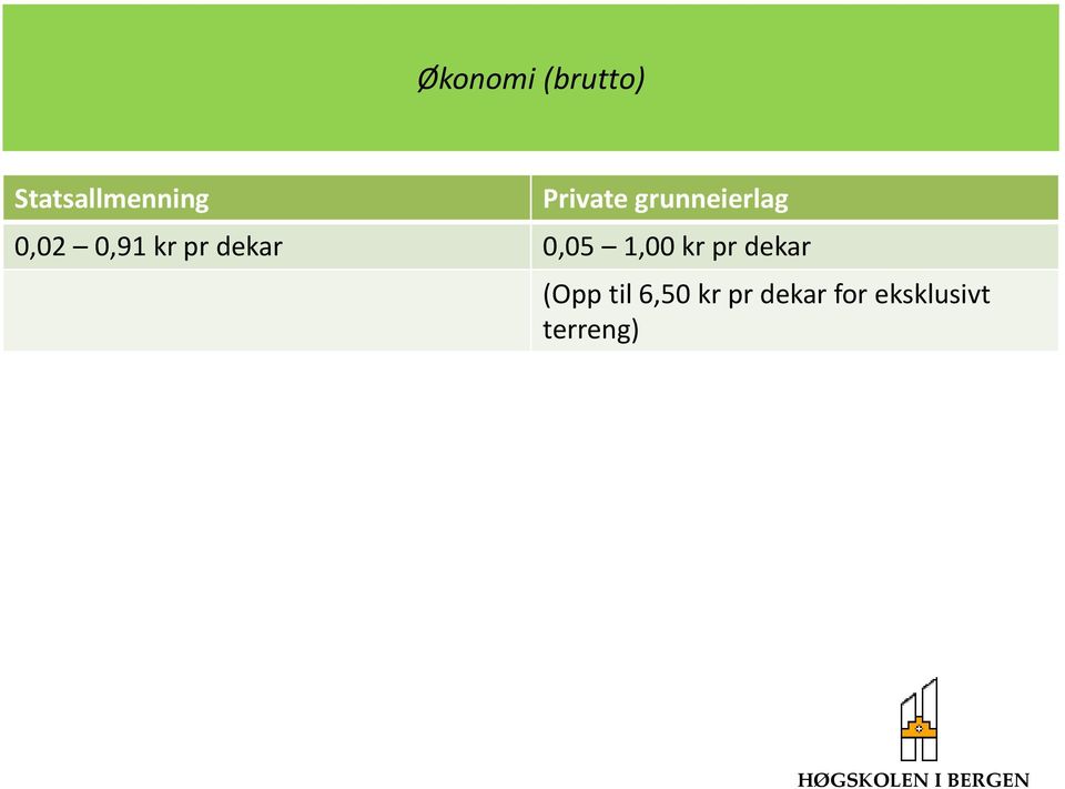 dekar 0,05 1,00 kr pr dekar (Opp til