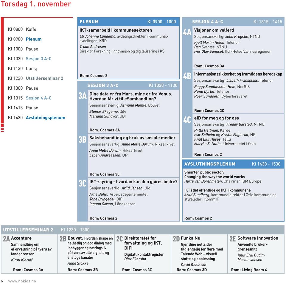 Eli Johanne Lundemo, avdelingsdirektør i Kommunalavdelingen, KRD Trude Andresen Direktør Forskning, innovasjon og digitalisering i KS Rom: Cosmos A B C Sesjon A-C Kl 00-0 Dine data er fra Mars, mine