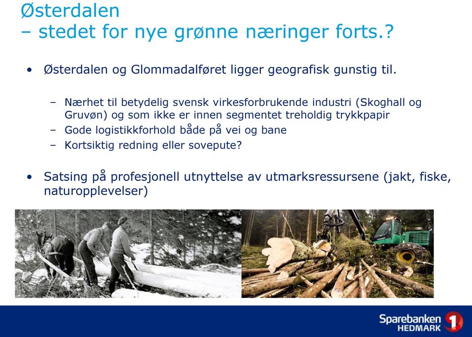 Nærhet til betydelig svensk virkesforbrukende industri (Skoghall og Gruvøn) og som ikke er innen