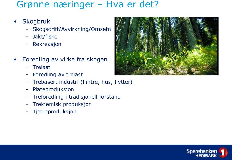 av virke fra skogen Trelast Foredling av trelast Trebasert industri