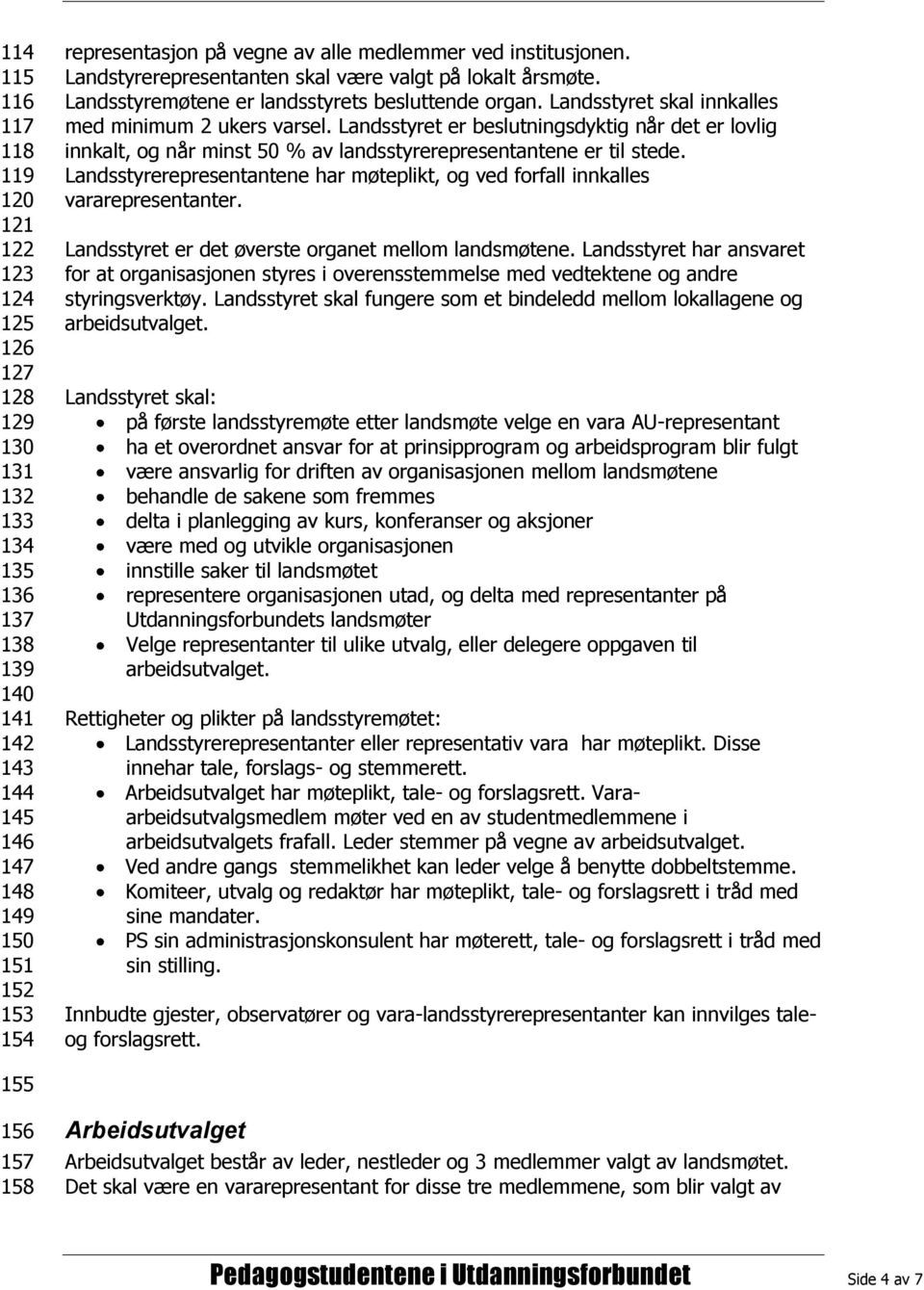 Landsstyret er beslutningsdyktig når det er lovlig innkalt, og når minst 50 % av landsstyrerepresentantene er til stede.