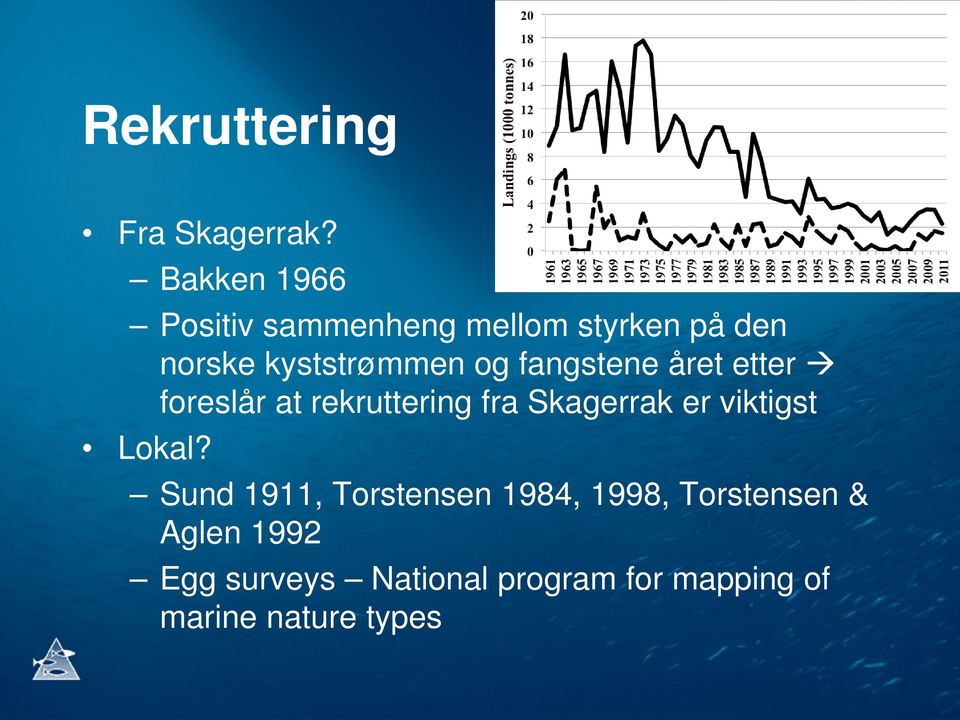 fangstene året etter foreslår at rekruttering fra Skagerrak er viktigst