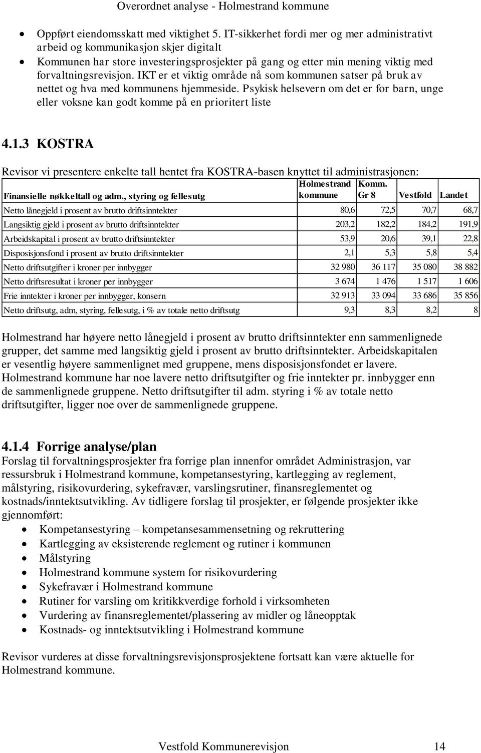 IKT er et viktig område nå som kommunen satser på bruk av nettet og hva med kommunens hjemmeside. Psykisk helsevern om det er for barn, unge eller voksne kan godt komme på en prioritert liste 4.1.