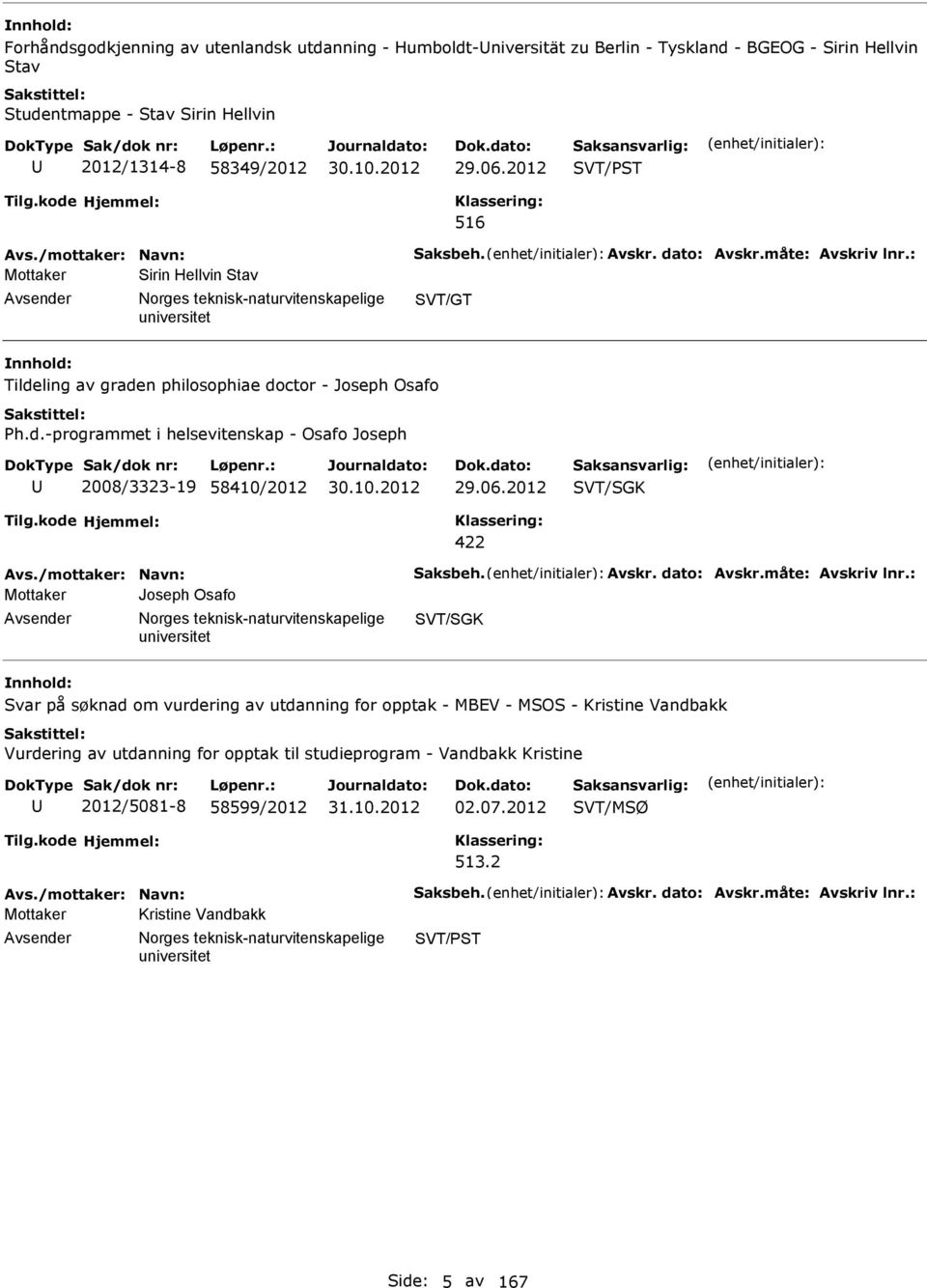 06.2012 VT/GK 422 Avs./mottaker: avn: aksbeh. Avskr. dato: Avskr.måte: Avskriv lnr.