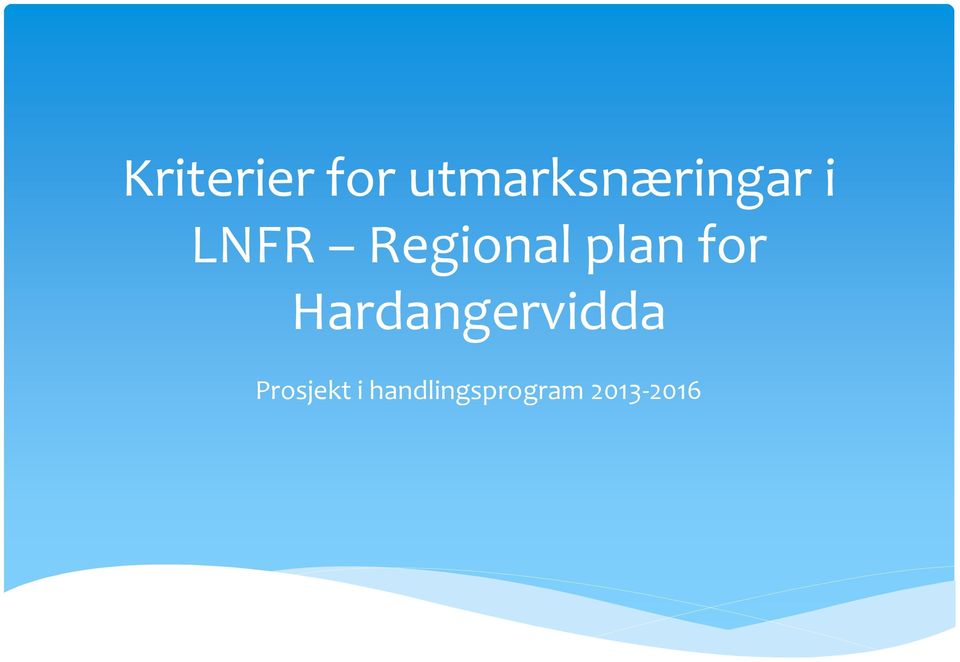 Regional plan for