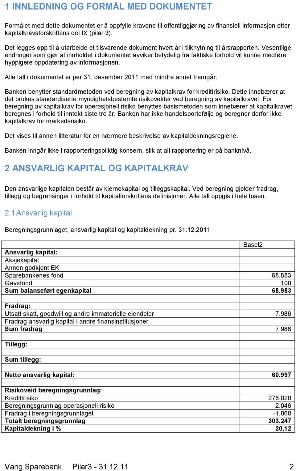 Vesentlige endringer som gjør at innholdet i dokumentet avviker betydelig fra faktiske forhold vil kunne medføre hyppigere oppdatering av informasjonen. Alle tall i dokumentet er per 31.