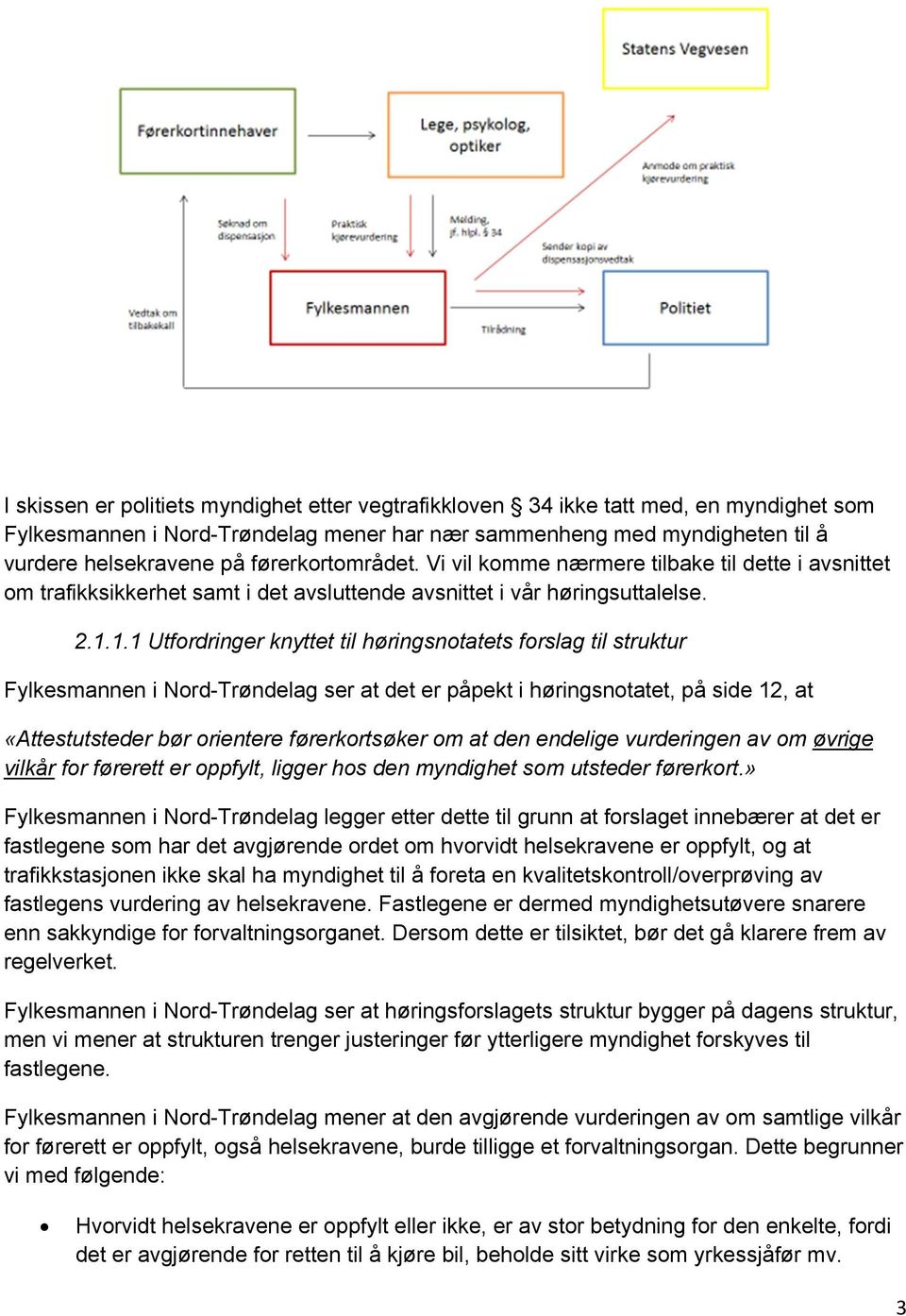 1.1 Utfordringer knyttet til høringsnotatets forslag til struktur Fylkesmannen i Nord-Trøndelag ser at det er påpekt i høringsnotatet, på side 12, at «Attestutsteder bør orientere førerkortsøker om