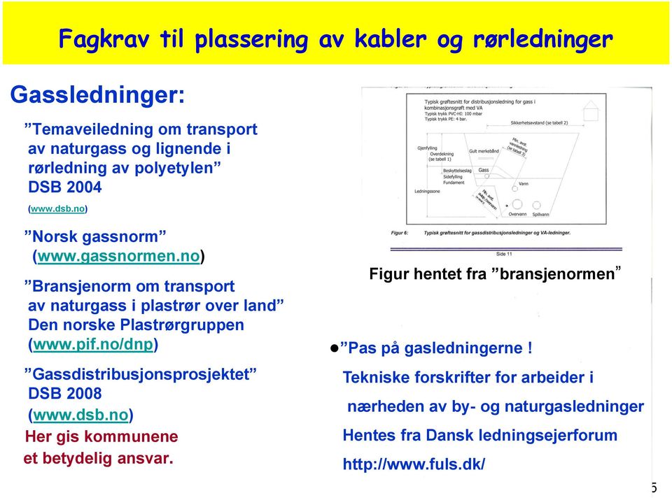 pif.no/dnp) Gassdistribusjonsprosjektet DSB 2008 (www.dsb.no) Her gis kommunene et betydelig ansvar.