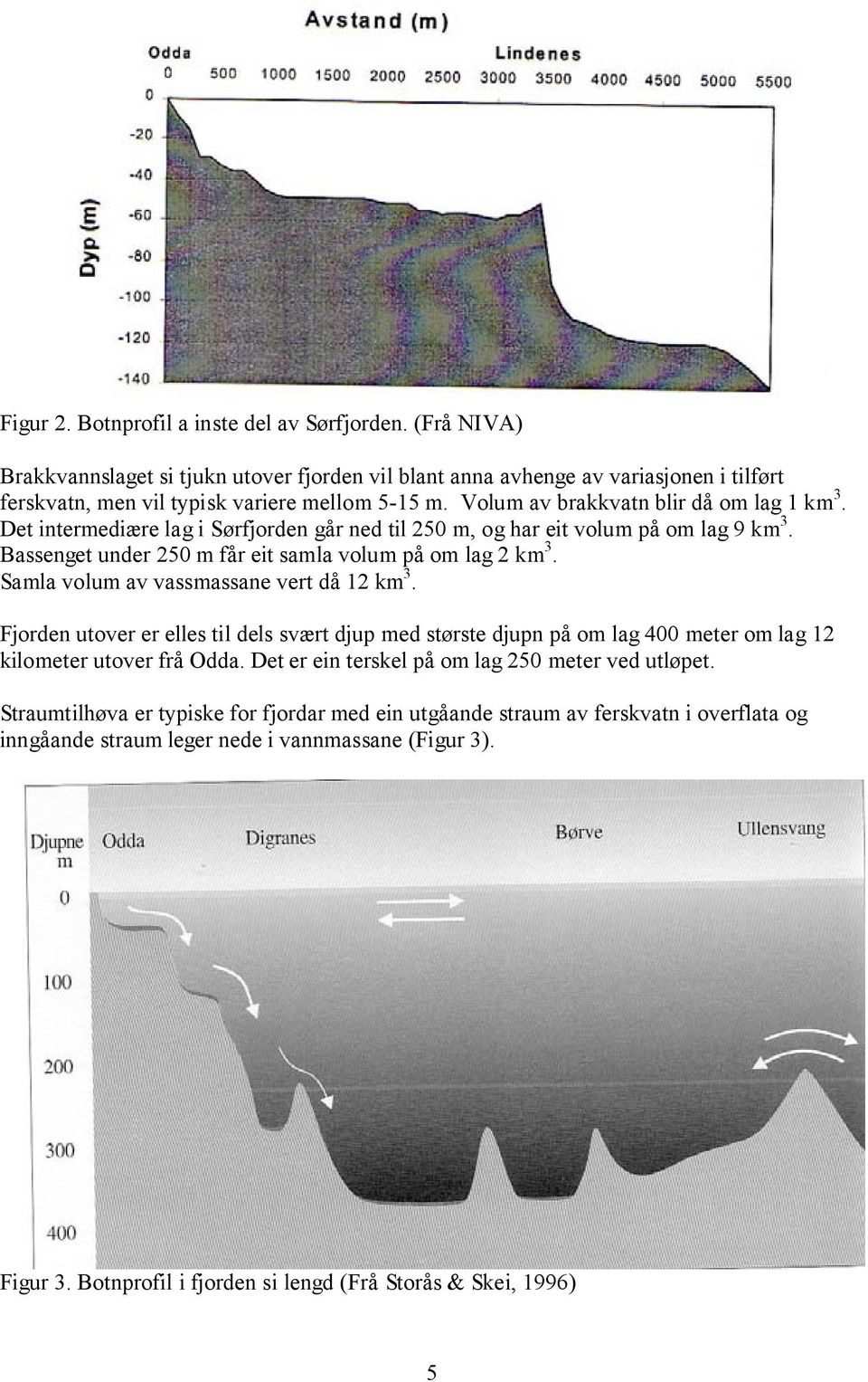 Samla volum av vassmassane vert då 12 km 3. Fjorden utover er elles til dels svært djup med største djupn på om lag 400 meter om lag 12 kilometer utover frå Odda.