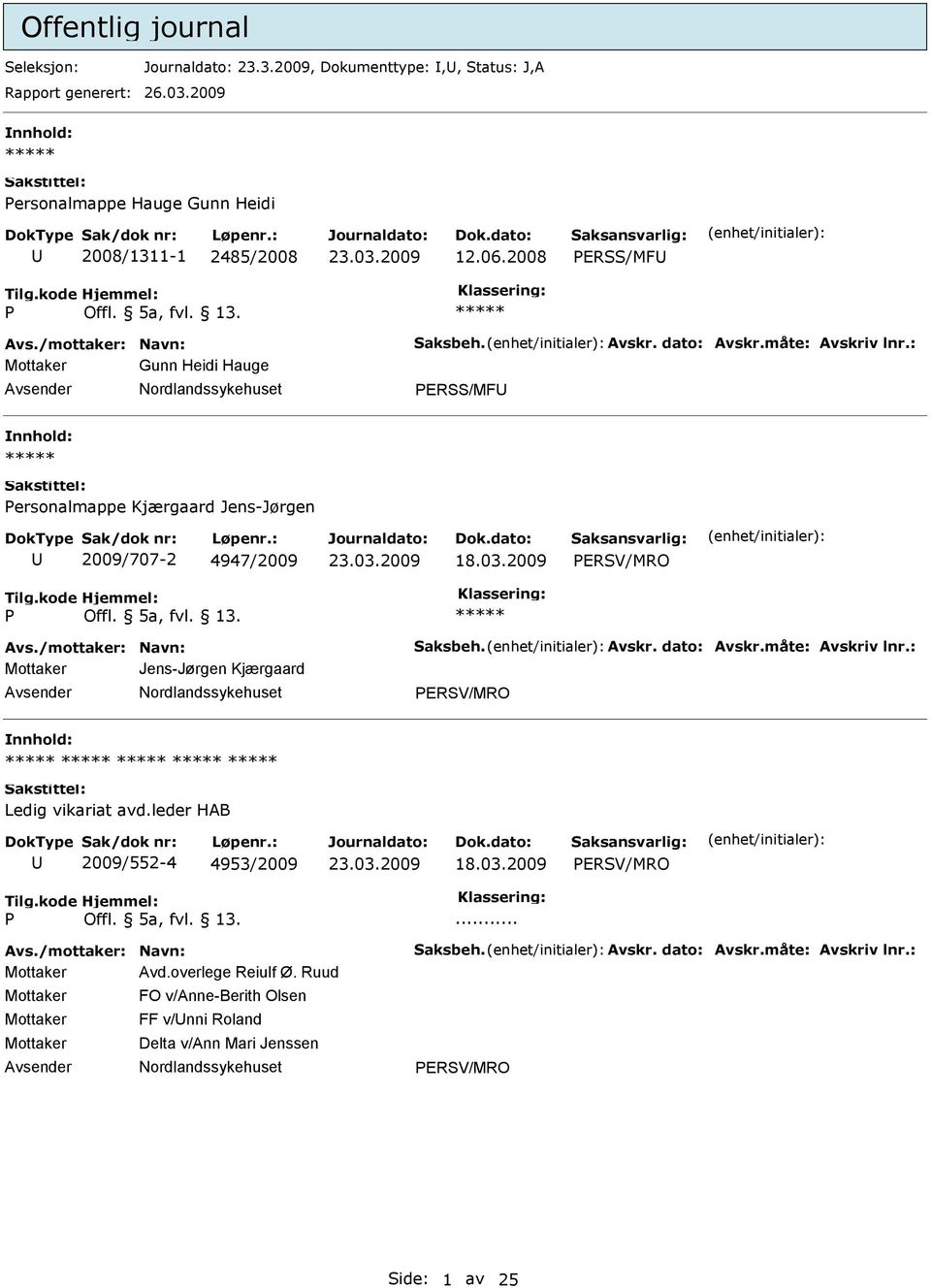 /mottaker: Navn: Saksbeh. Avskr. dato: Avskr.måte: Avskriv lnr.: Mottaker Jens-Jørgen Kjærgaard ERSV/MRO Ledig vikariat avd.leder HAB 2009/552-4 4953/2009 ERSV/MRO... Avs./mottaker: Navn: Saksbeh. Avskr. dato: Avskr.måte: Avskriv lnr.: Mottaker Avd.